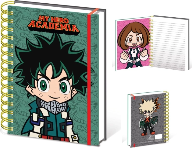 my hero academia chibi beležka a5 s spiralno vezavo
