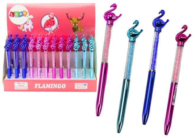 Kemični svinčnik z modro konico Flamingo Diamonds 0,7 mm Mix