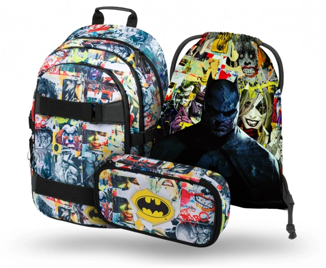 BAAGL 3 SET Skate Batman Comics: nahrbtnik, peresnica, vrečka