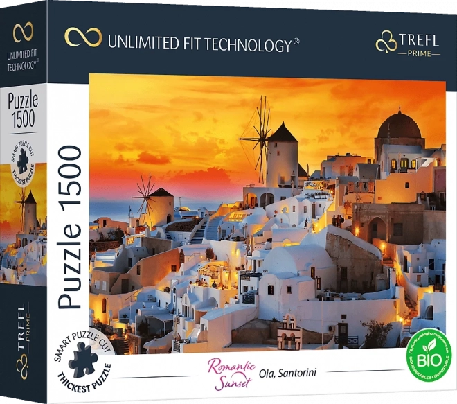 Puzzle romantični sončni zahod Santorini 1500 kosov