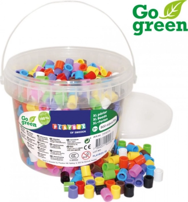 PLAYBOX Likrajevni Biseri Go Green v XL Vedru 900kos