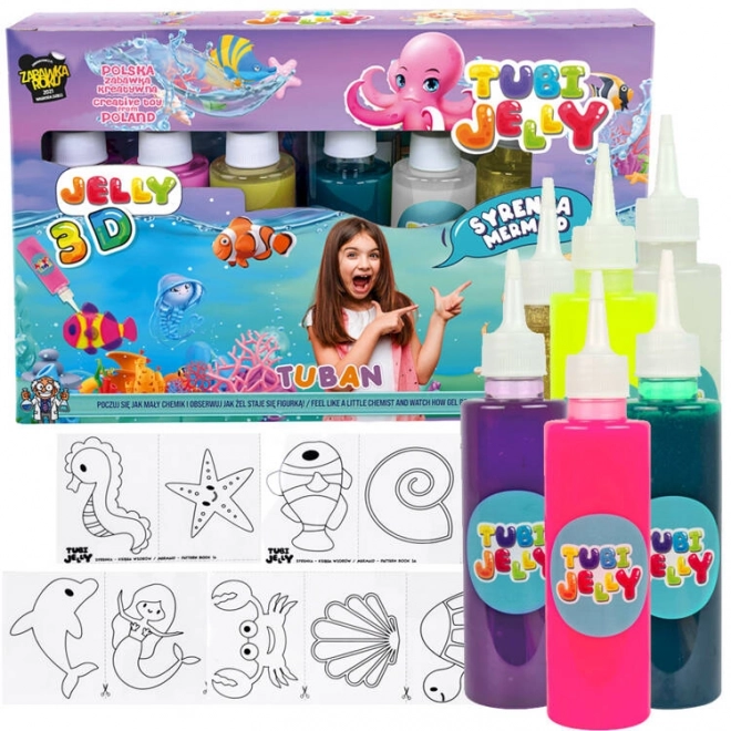 Tubi Jelly ustvarjalni komplet morska deklica 6 barv gelaste figurice