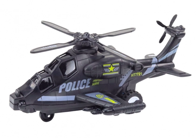 Policijski helikopter s frikcijskim pogonom, lučjo in zvokom