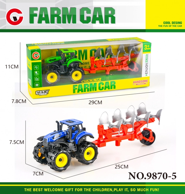 Traktor s plugom na vztrajnik 25 cm
