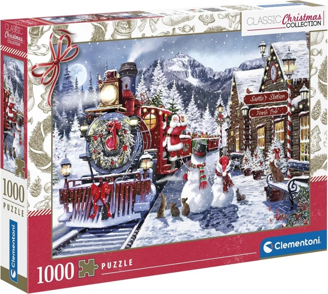 Clementoni Puzzle Božična kolekcija: Železniška postaja 500 kosov