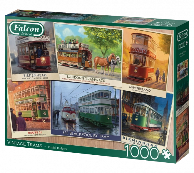 Sestavljanka zgodovinskih tramvajev 1000 kosov