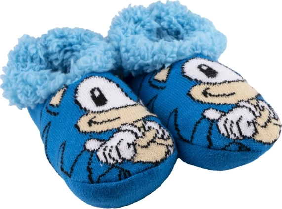 Otroški hišni copatki s krznom SONIC, modri