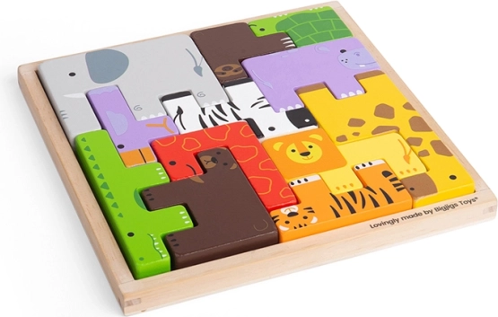BIGJIGS TOYS lesene safari sestavljanke z živalmi