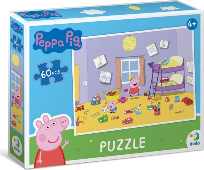 Sestavljanka Peppa Pig – igranje v sobici, 60 koščkov