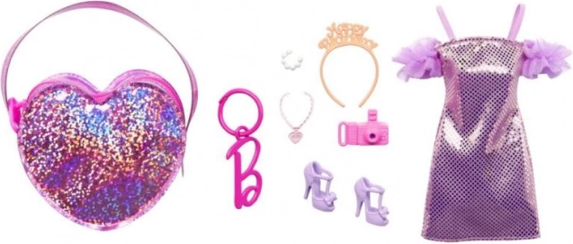 Barbie modni komplet premium črtasta obleka