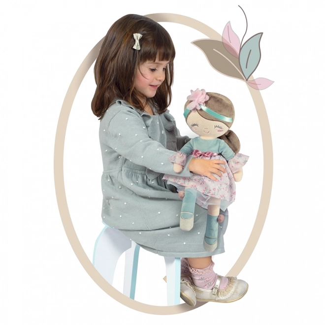 DeCuevas 20045 Plišasta punčka PROVENZA - 36 cm s posteljico