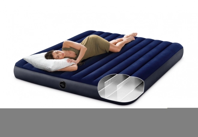 Napihljiva dvojna žimnica Velour 203x183 cm INTEX