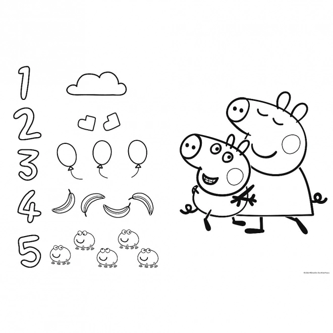 Sestavljanka 3v1 OGROMNA dvostranska 15 kosov Pujsa Pepa/Peppa Pig 60x40 cm v škatli 40x27x6 cm 24m+