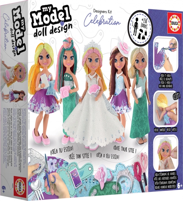 EDUCA Kreativni set My Model Doll Design: Praznovanje