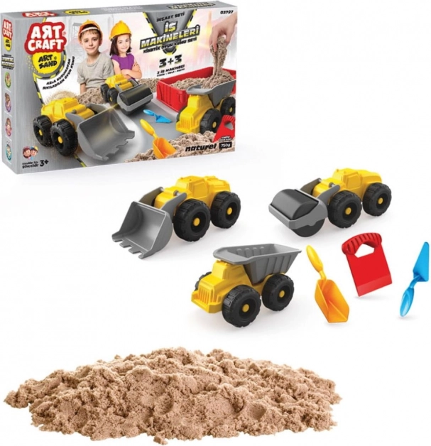 ART CRAFT komplet kinetičnega peska s gradbenimi vozili