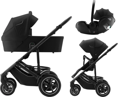 Set voziček Smile 5Z z globoko košaro in otroškim sedežem Baby-Safe Pro Classic, Space Black
