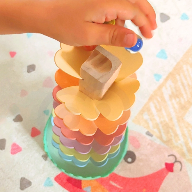 Leseni spiralni stolp Tooky Toy za otroke