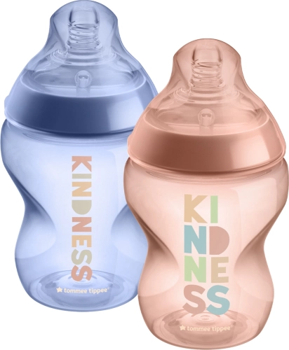 Dojenčka steklenička, ANTI-COLIC, 0+, 260 ml, kindness, 2 kosa