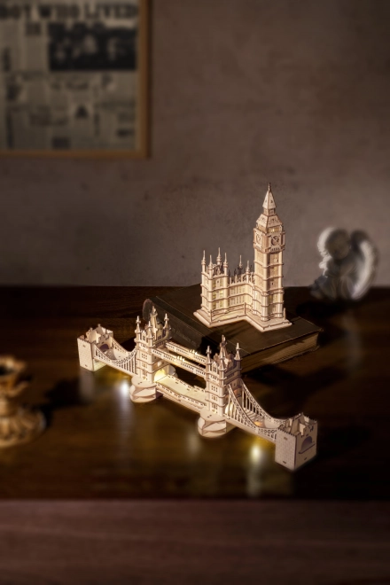 RoboTime leseni 3D puzzle most Tower Bridge svetleči
