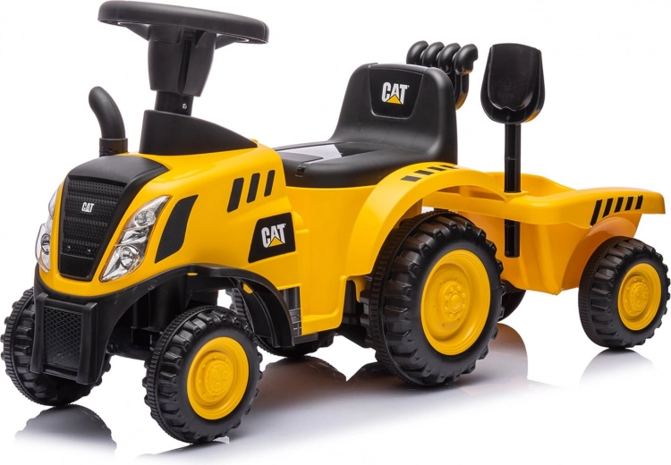 Poganjalec traktor CAT znamke Chipolino rumen