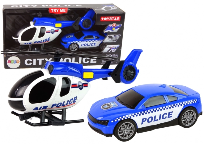 Policijski helikopter in avto z zvoki