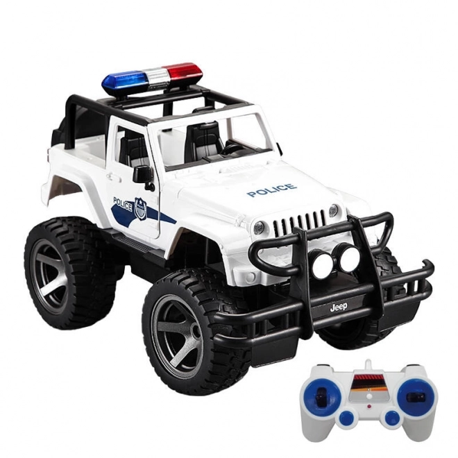 Daljinsko vodeno avto 1:12 Double Eagle (belo) Jeep (Policija) E550-003