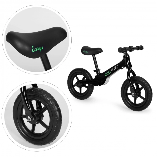 Otroški poganjalec ECOTOYS črne barve