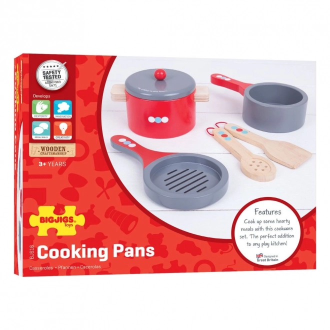 Bigjigs Toys Leseni set posode s pikami