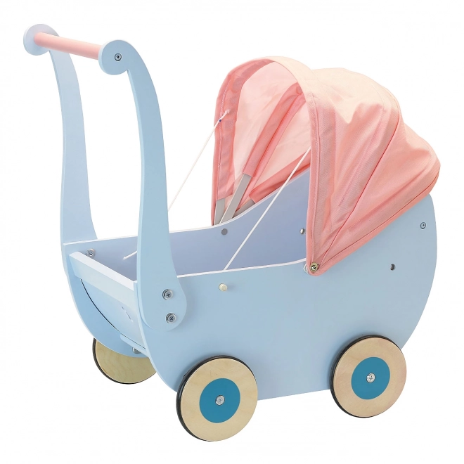 Petitcollin Leseni voziček modri (za punčko do 40 cm)