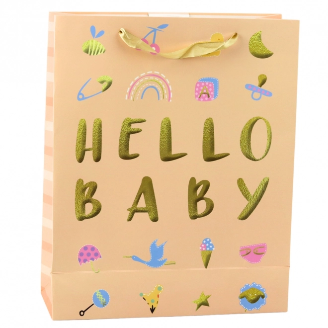 Darilna vrečka za otroka Hello Baby breskova