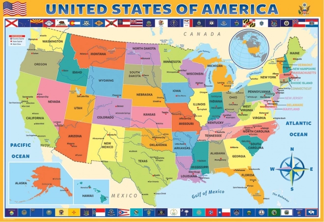 EUROGRAPHICS Sestavljanka Zemljevid Združenih držav Amerike 200 kosov