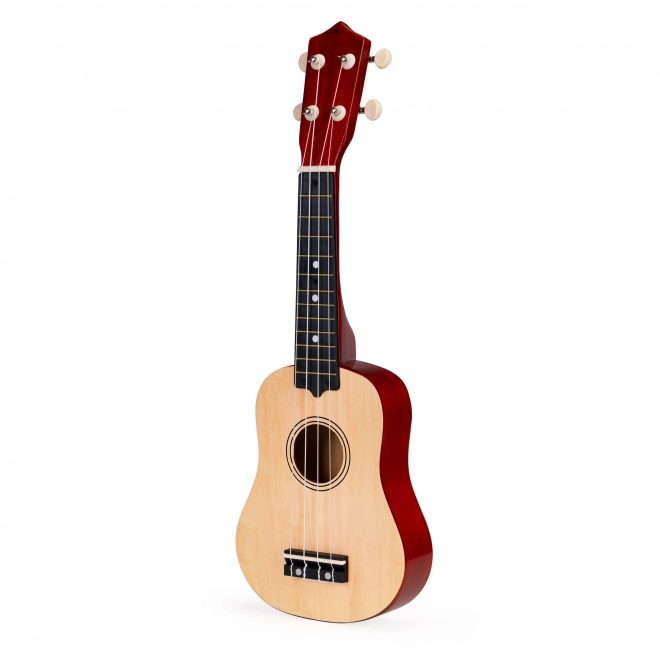 Otroški leseni ukulele s 4 najlonskimi strunami, rjavi ECOTOYS