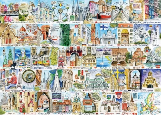 Gibsons Puzzle Evropske znamenitosti 1000 kosov