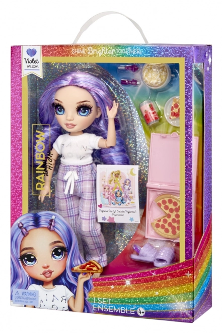 Rainbow High Junior fashion punčka v pižami - Violet Willow