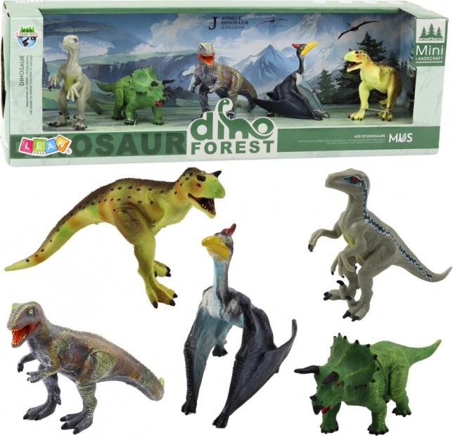 Set realističnih figur dinozavrov Gozd 5 kos