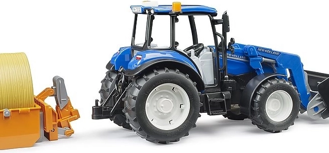 Bruder traktor New Holland T5.120 s čelnim nakladačem in korito