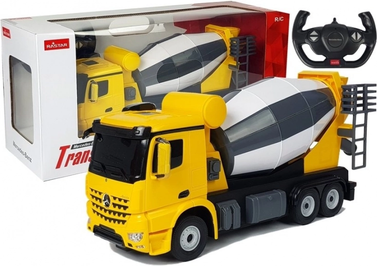 Daljinsko vodeni mešalnik Mercedes-Benz Arocs Rastar 1:14 rumen