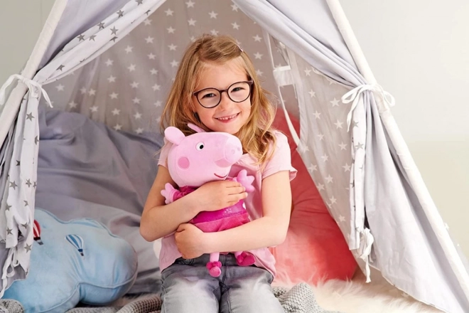 Peppa Pig 2v1 plišasti uspavanka, igranje + svetloba, roza, 25 cm