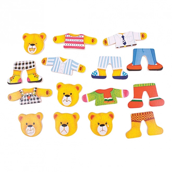 Bigjigs Toys Medvedova družina oblačilni puzzle
