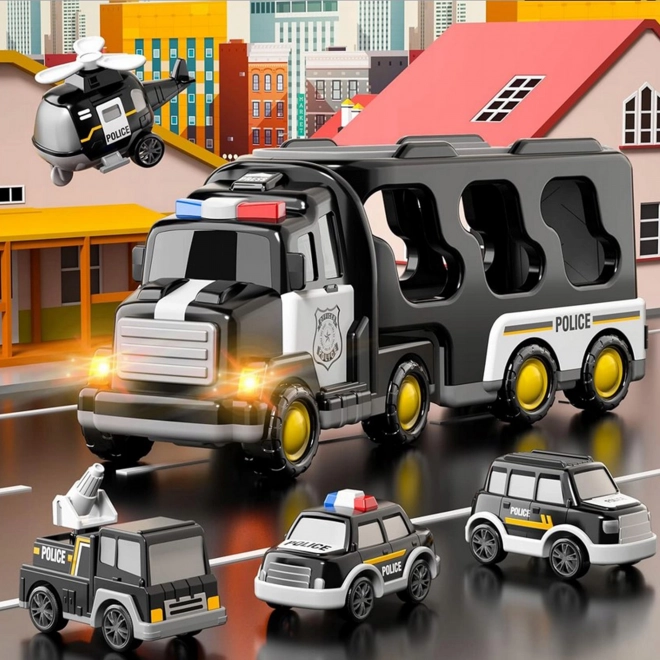 Woopie policijsko vlečno vozilo s kompletom 5 vozil