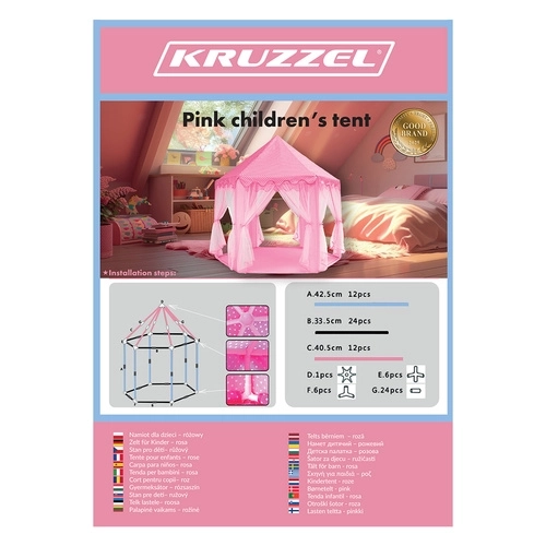 Kruzzel roza otroški šotor 23869