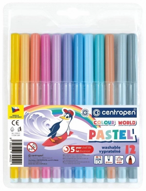 CENTROPEN Fixy 12 barv Pastel