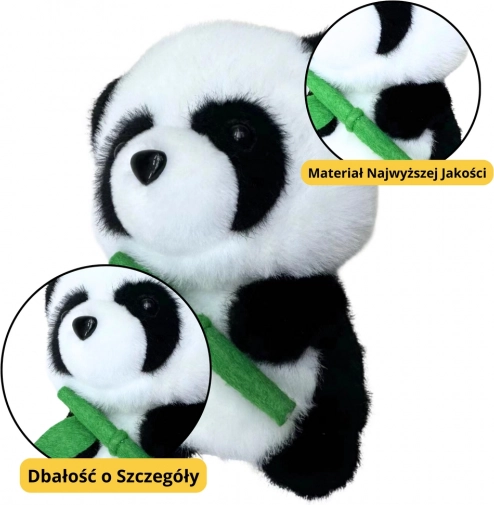 Plišasta panda z bambusom 18 cm