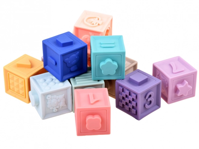 Mehke senzorične kocke za dojenčke 12 kosov