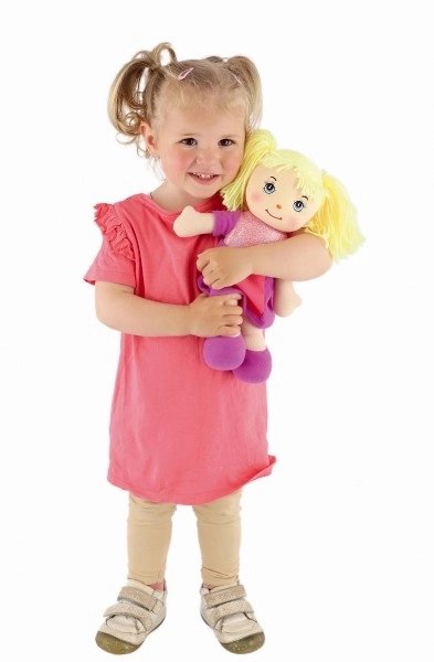 Punčka Culinka iz blaga z blond lasmi 32cm 0m+