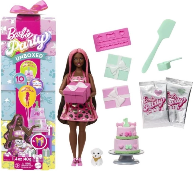 Barbie Party Reveal Punčka - rožnata