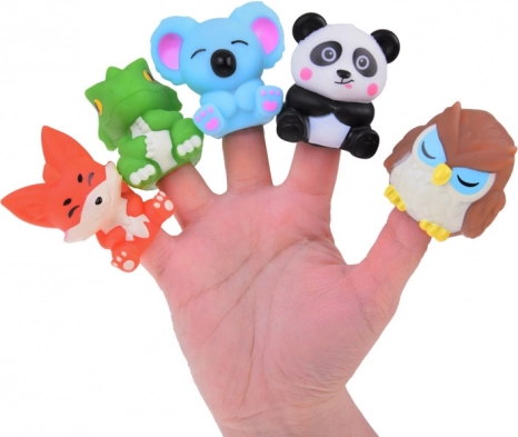 Gumijaste prstne lutke ZOO živali - komplet 5 figuric