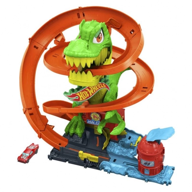 T-rex napada gasilsko postajo iz Hot Wheels mesta