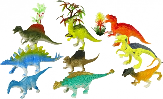 9 različnih dinozavrov v živahnih barvah