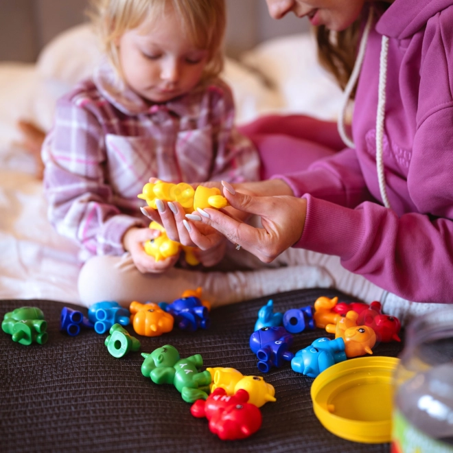 Montessori komplet za učenje številk in barv Samorogi